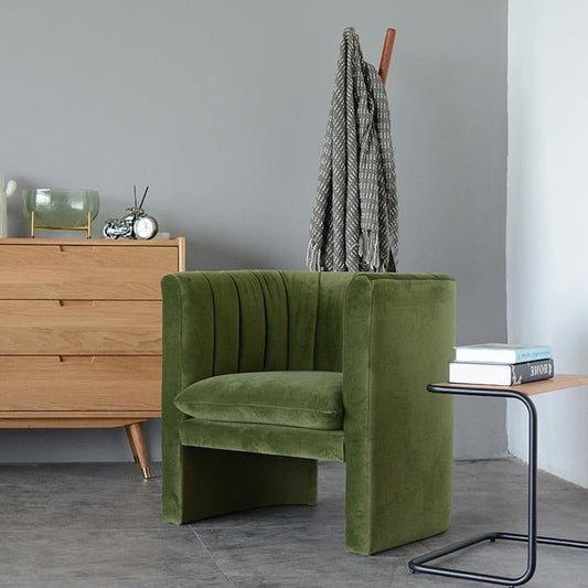 Edwick Armchair, Velvet- | Get A Free Side Table Today