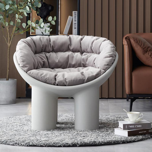 Roly Poly Fiberglass Armchair With Cushion, Grey- | Get A Free Side Table Today