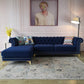 Glamour Three Seater Corner Sofa, Velvet- | Get A Free Side Table Today