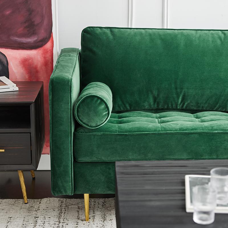 Hanoi Two Seater Sofa, Velvet- | Get A Free Side Table Today