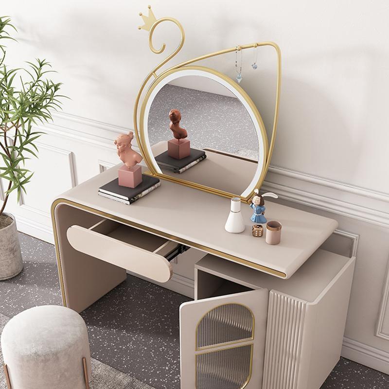 Swan Dressing Table, Gold- | Get A Free Side Table Today