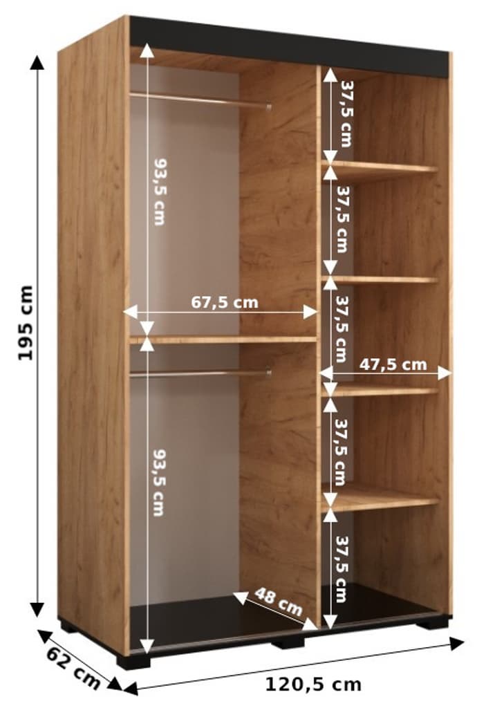 Bergamo V1 Sliding Door Wardrobe 120cm